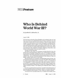 2006-08-11: Who Is Behind World War III?