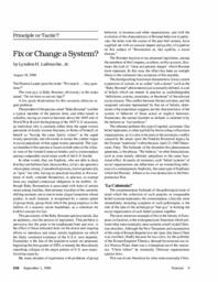 2006-09-01: Principle or Tactic? Fix or Change a System?