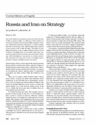 2007-04-06: Current History as Tragedy: Russia and Iran on Strategy