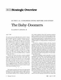 2007-04-13: Is the U.S. Congress Dying Before Our Eyes? The Baby-Doomers