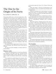 2008-01-11: The One Is the Origin of Its Parts