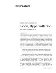 2009-05-01: First, Deflation, Then: Soon, Hyperinflation