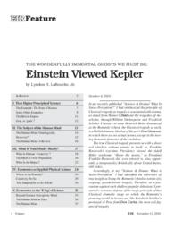 2010-11-12: The Wonderfully Immortal Ghosts We Must Be: Einstein Viewed Kepler