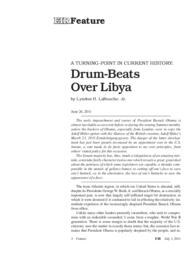 2011-07-01: A Turning-Point in Current History: Drum-Beats Over Libya