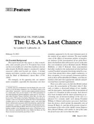 2012-03-09: Principle vs. Populism: The U.S.A.’s Last Chance