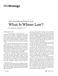 2012-06-29: Paul Volker Blurted It Out! What Is Whose Law?