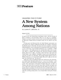 2013-03-22: Grasping the Future! A New System Among Nations