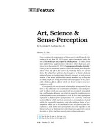 2013-10-25: Art, Science & Sense-Perception
