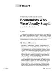 2014-06-06: Extended Remarks & Facts: Economists Who Were Usually Stupid